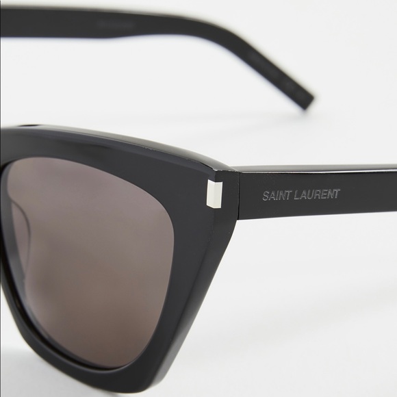 Yves Saint Laurent Black Cat-Eye Sunglasses with Brown Lenses - Picture 3 of 7